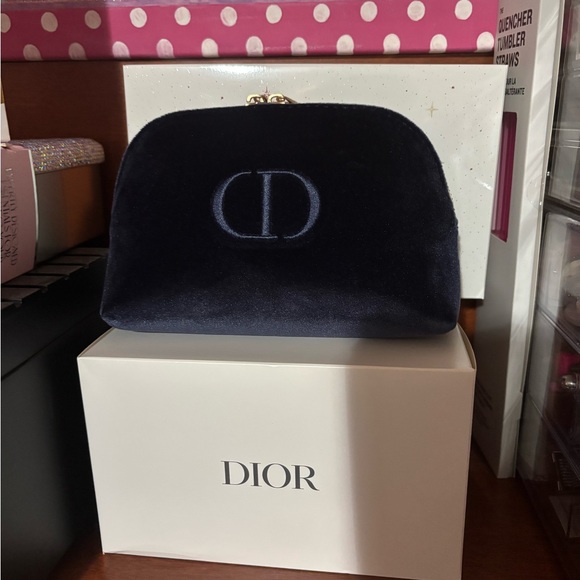 Dior Midnight Blue Velvet Cosmetic Case - Picture 2 of 5